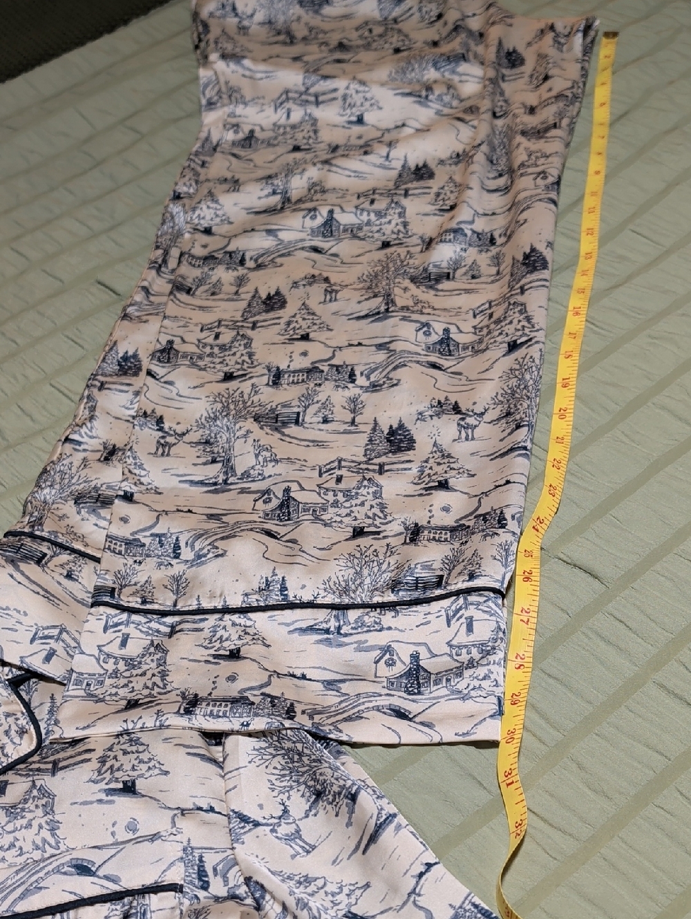 Abercrombie & Fitch Blue and Cream Toile Sleep Shirt Pajama Set - Picture 16 of 16